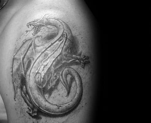 3D Dragon Stone Men上臂纹身