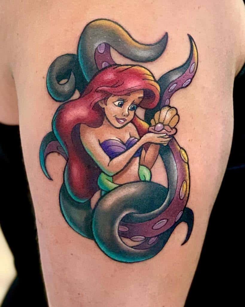 小美人鱼爱丽儿纹身Chrismorristattoos