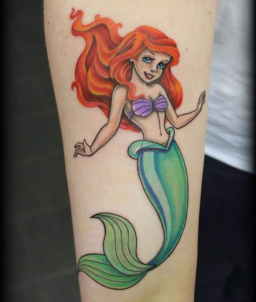 小美人鱼爱丽儿纹身Rubyloustattoostudio