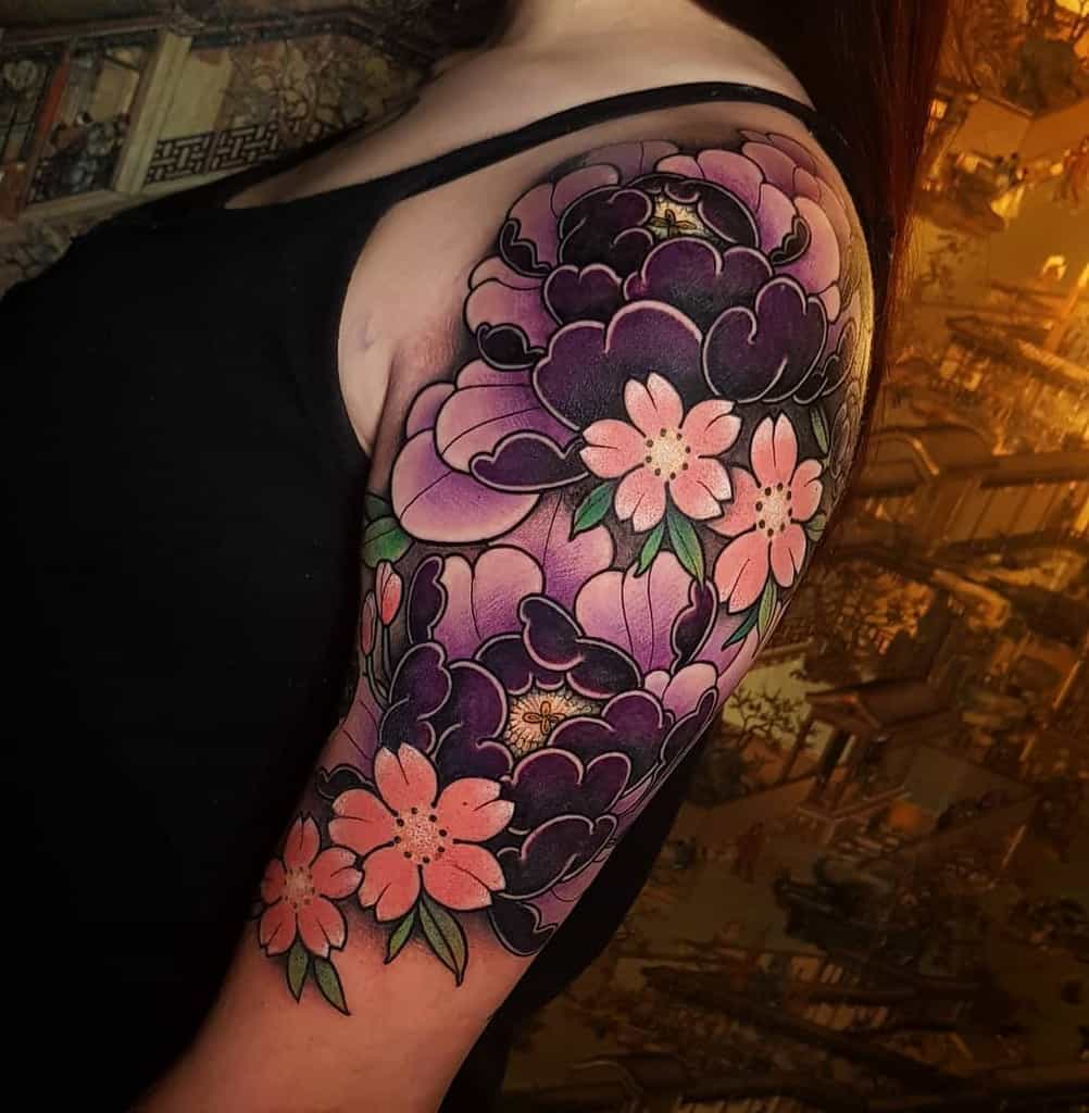 Japanese-Flower-Tattoo-Sleeve-barbaraleona