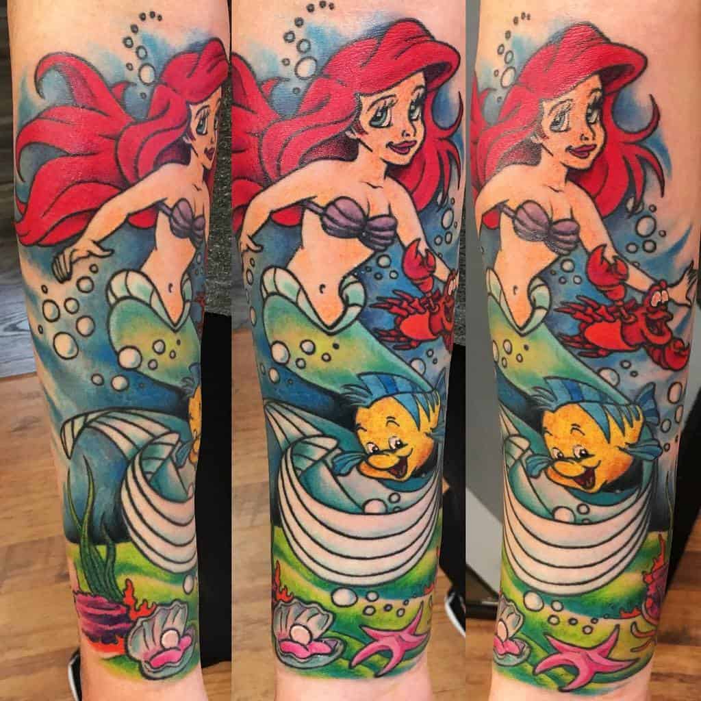 小美人鱼和朋友纹身Frankdufftattoo