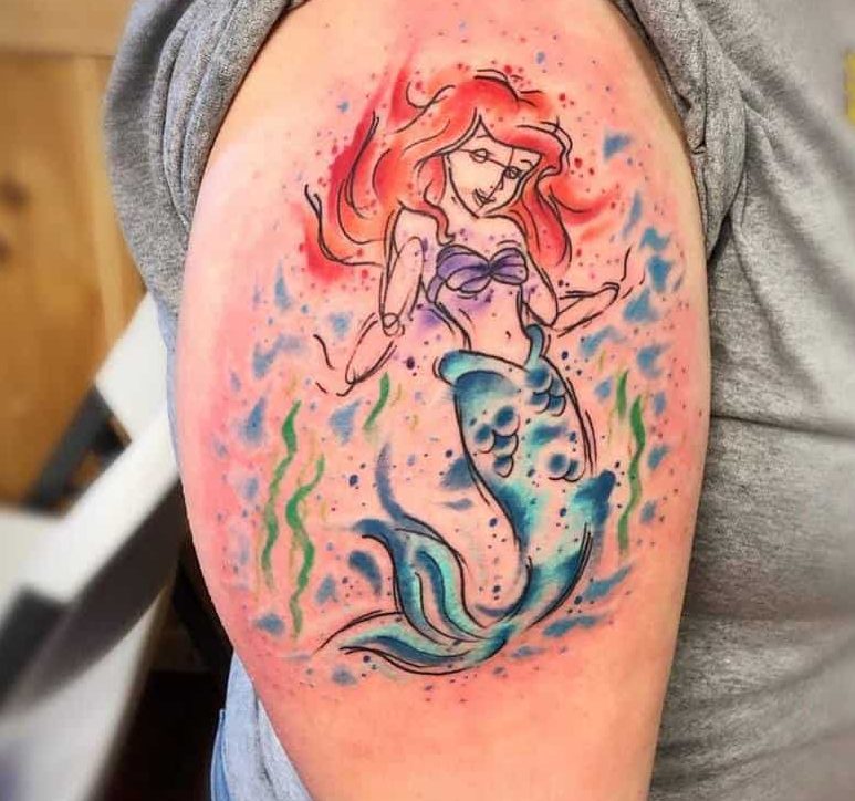 小美人鱼手臂SleeveTattoo奥斯汀•欧文斯纹身