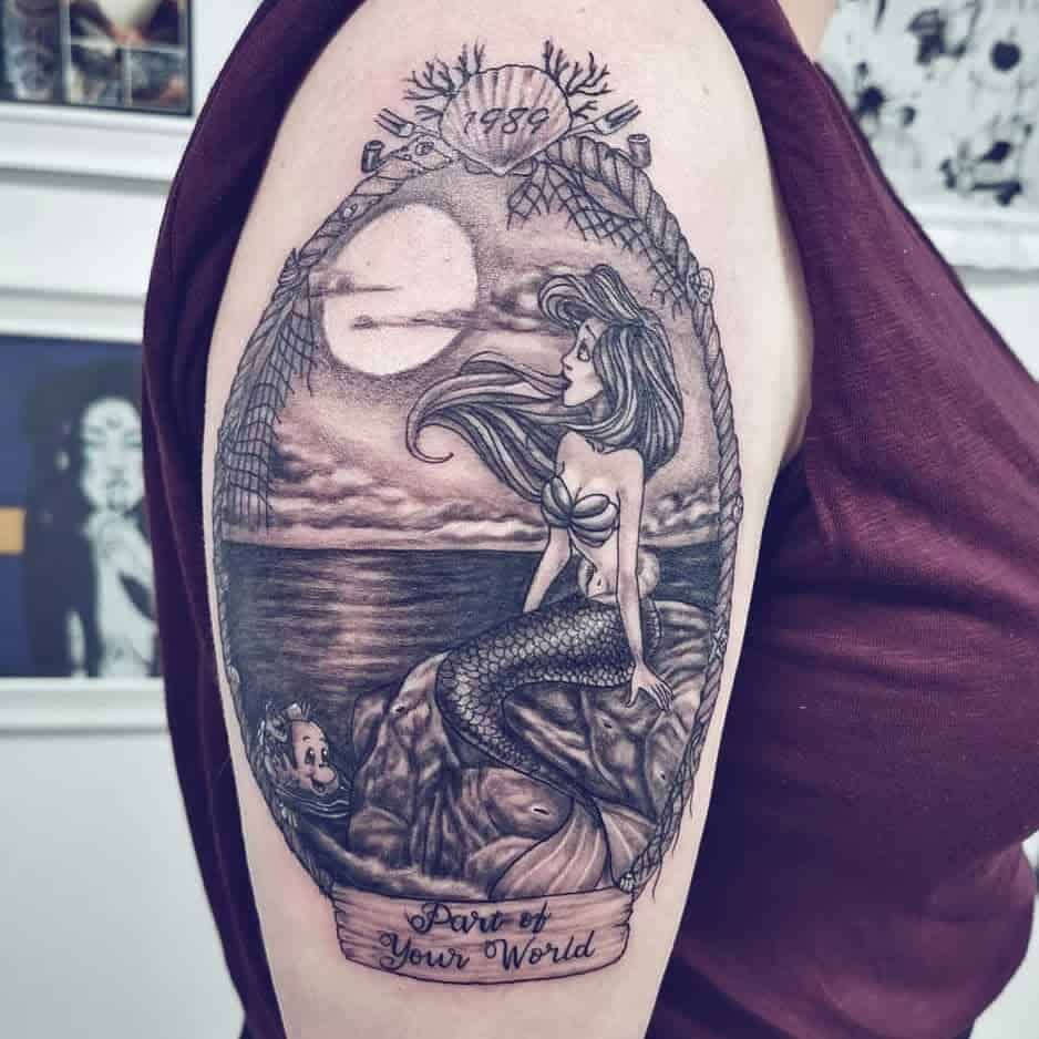 小美人鱼手臂SleeveTattoo Inkme.shell