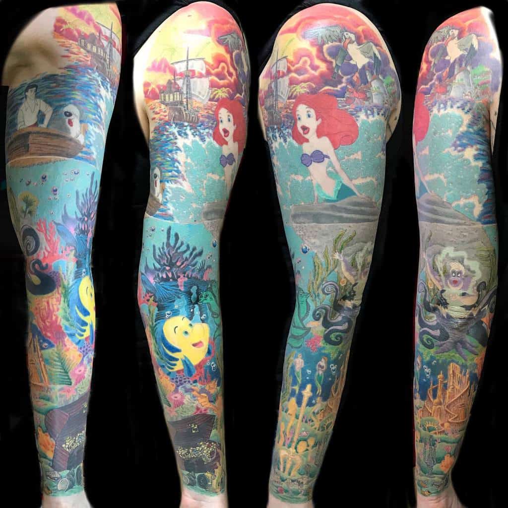 小美人鱼手臂SleeveTattoo吉米·卡特勒