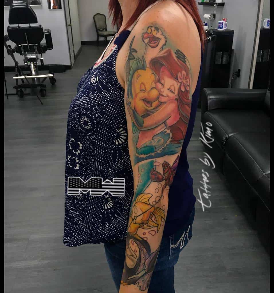 小美人鱼手臂SleeveTattoo Tattoosbykimo 2
