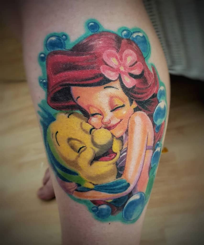 小美人鱼腿Strikertattoo纹身