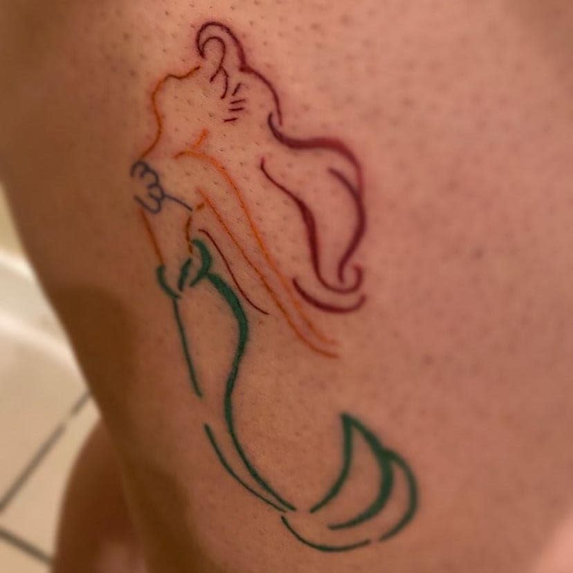 小美人鱼小简单的纹身Babyboytattoos714