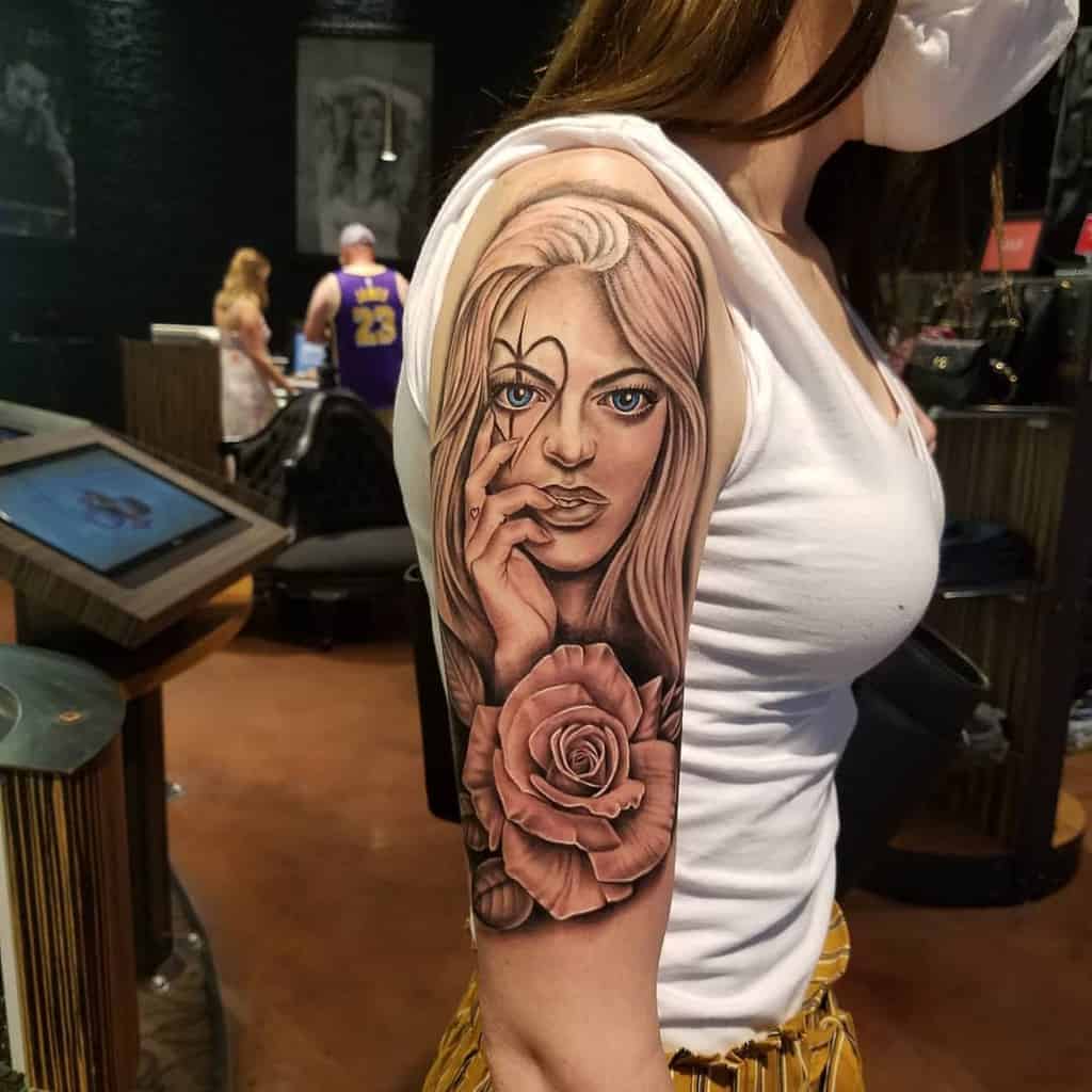Shoulder-Half-Sleeve-Tattoos-For-Women-alexlozanotattoos