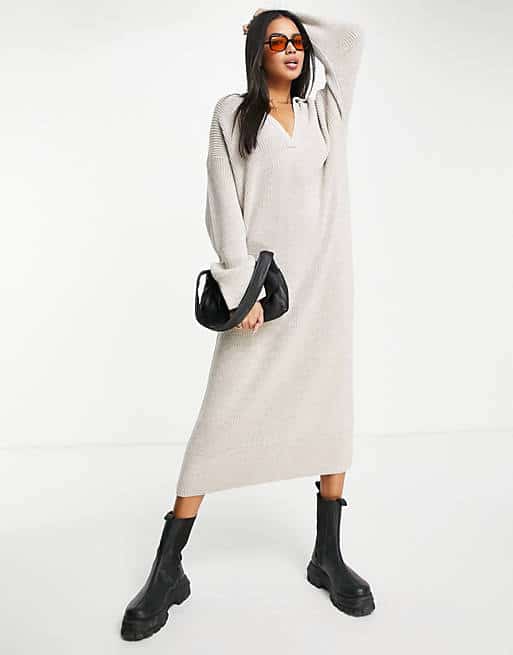 Topshop针织衣领迷你裙