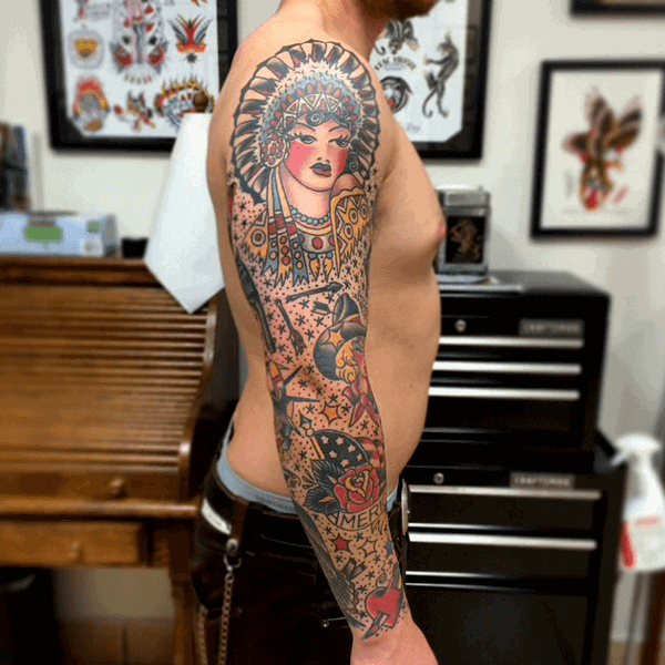 awesome-mens-traditional-sleeve-tattoo-design-ideas