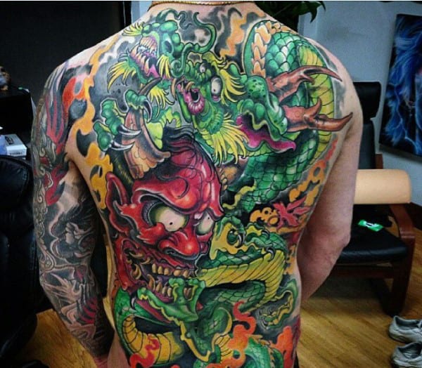 恶魔日本现代男性全背tatotos