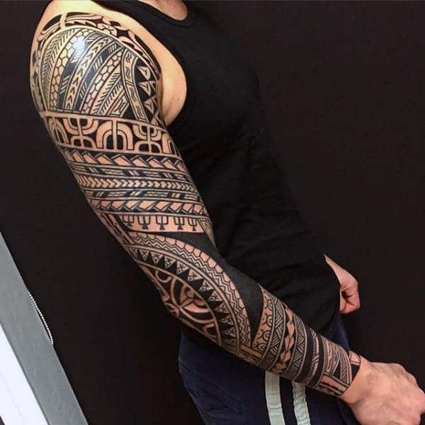 masculine-tribal-sleeve-tattoos-for-men