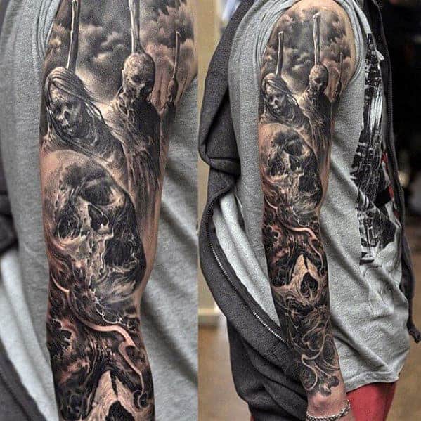 tattoo-sleeve-ideas-for-men-black-and-grey